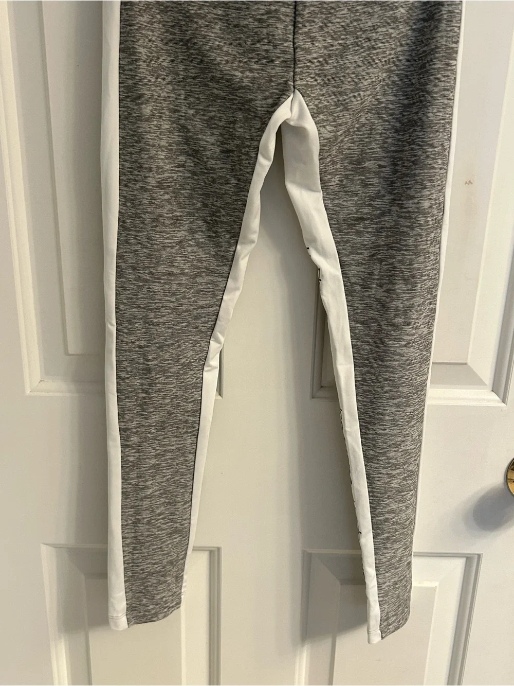 NWT-Girls Justice Gray & White Athletic Leggings with Logo Side Stripe